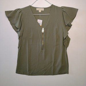 MICHAEL KORS CAMISA VERDE MILITAR TALLA ,M